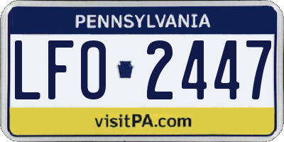 PA license plate LFO2447