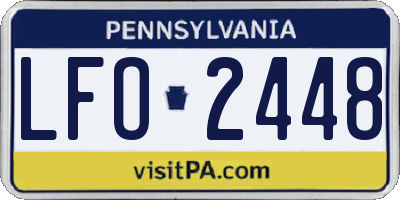 PA license plate LFO2448