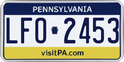 PA license plate LFO2453