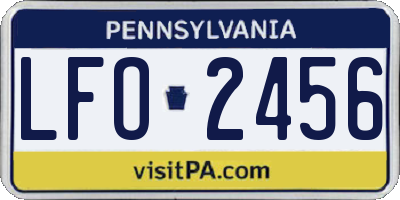 PA license plate LFO2456