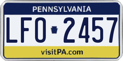 PA license plate LFO2457
