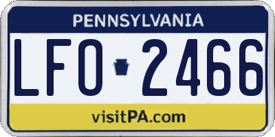 PA license plate LFO2466