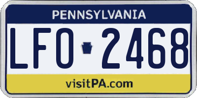 PA license plate LFO2468