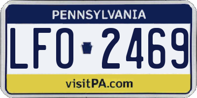PA license plate LFO2469