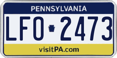 PA license plate LFO2473