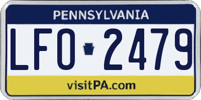 PA license plate LFO2479