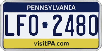 PA license plate LFO2480