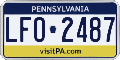 PA license plate LFO2487