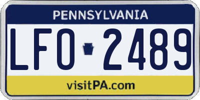 PA license plate LFO2489