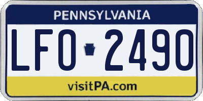 PA license plate LFO2490