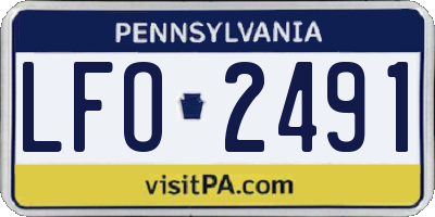 PA license plate LFO2491