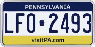 PA license plate LFO2493