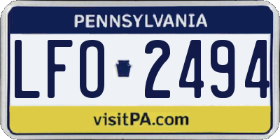 PA license plate LFO2494