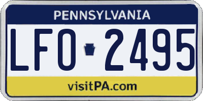 PA license plate LFO2495