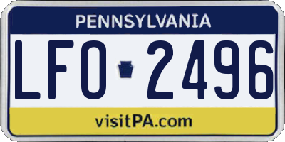 PA license plate LFO2496