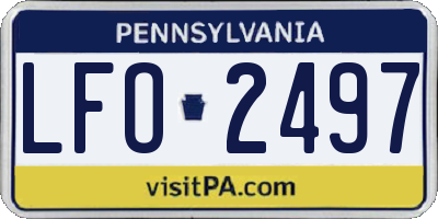 PA license plate LFO2497