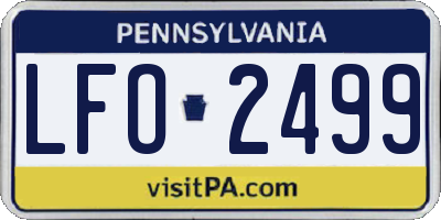 PA license plate LFO2499