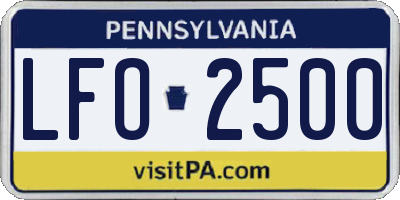 PA license plate LFO2500