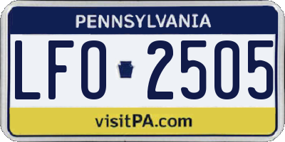 PA license plate LFO2505