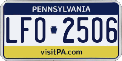 PA license plate LFO2506