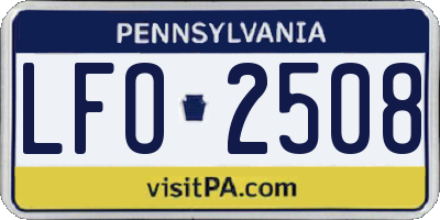 PA license plate LFO2508
