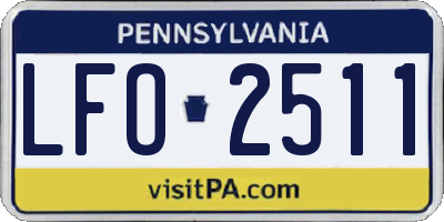 PA license plate LFO2511