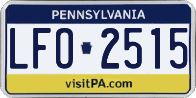 PA license plate LFO2515