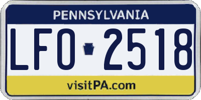PA license plate LFO2518