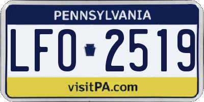 PA license plate LFO2519