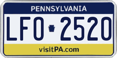 PA license plate LFO2520