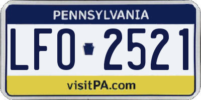 PA license plate LFO2521
