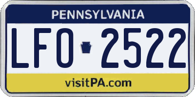 PA license plate LFO2522