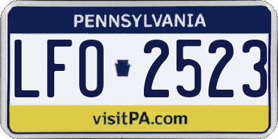 PA license plate LFO2523