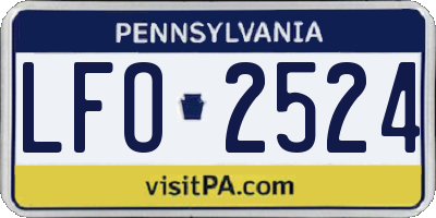 PA license plate LFO2524
