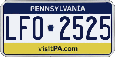 PA license plate LFO2525