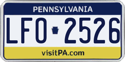 PA license plate LFO2526