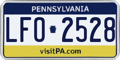 PA license plate LFO2528
