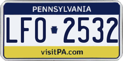 PA license plate LFO2532