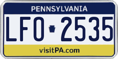 PA license plate LFO2535