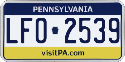 PA license plate LFO2539