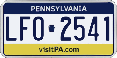 PA license plate LFO2541