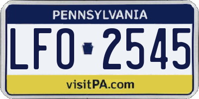 PA license plate LFO2545