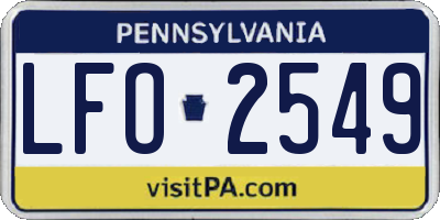 PA license plate LFO2549