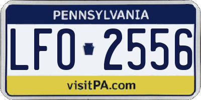 PA license plate LFO2556