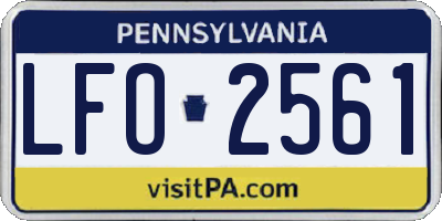 PA license plate LFO2561