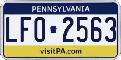 PA license plate LFO2563