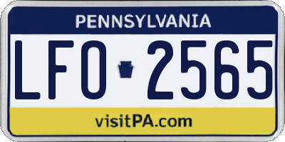 PA license plate LFO2565