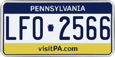 PA license plate LFO2566