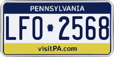 PA license plate LFO2568