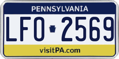 PA license plate LFO2569